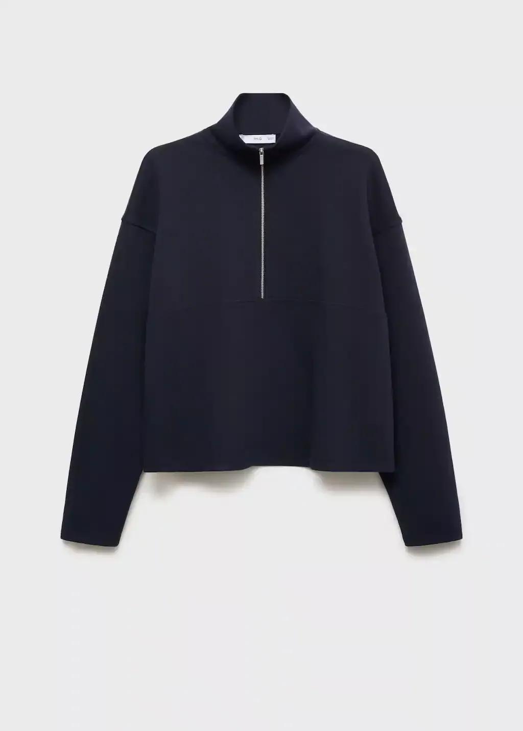 NAVY Turtleneck sweatshirt with zip, 0201_56, large image number 3