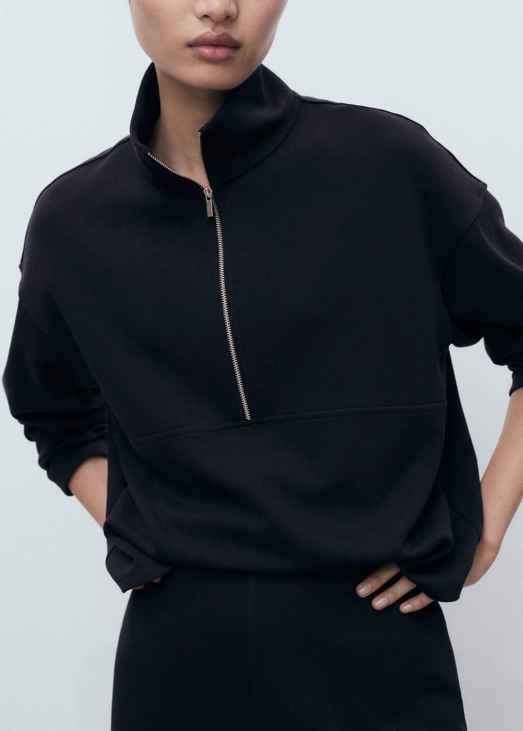 NAVY Turtleneck sweatshirt with zip, 0201_56, large image number 4