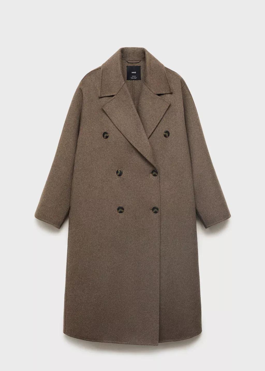Brown Handmade Oversized Wool Coat, Medium Brown, large image number 0