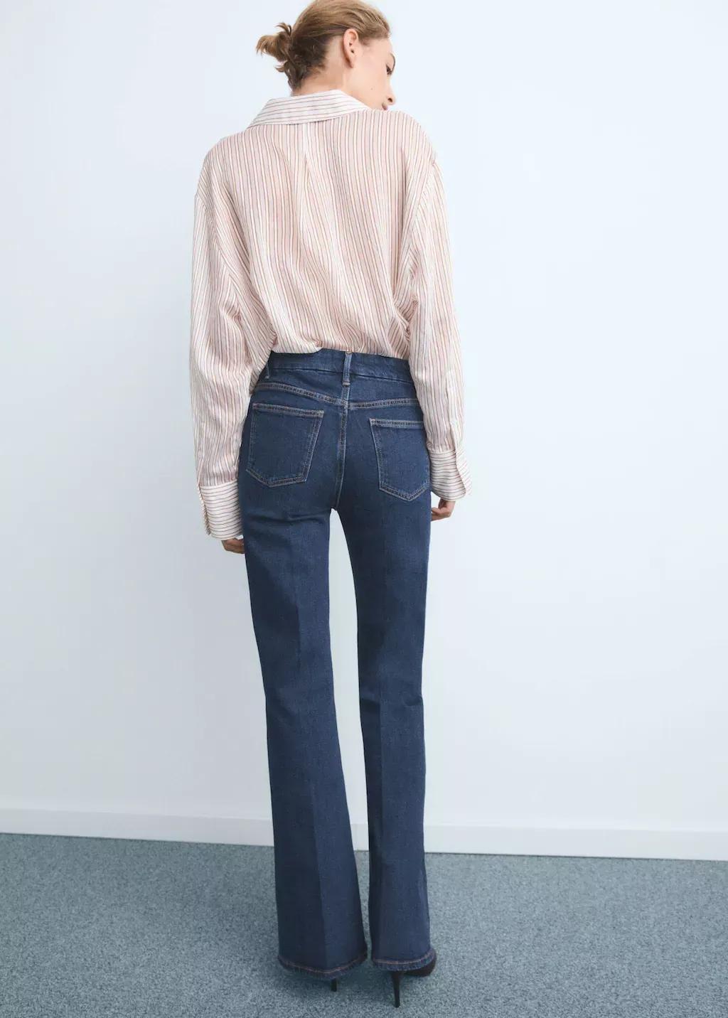 Blue Violet Flared High-Rise Jeans, , large image number 5