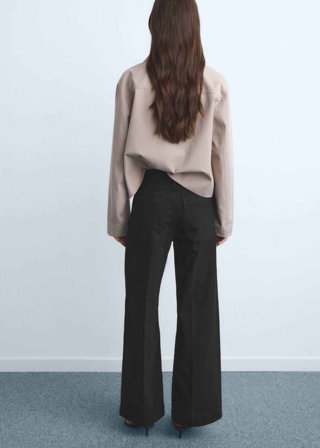 Grey Wide Leg Jeans With Pockets, , large image number 5