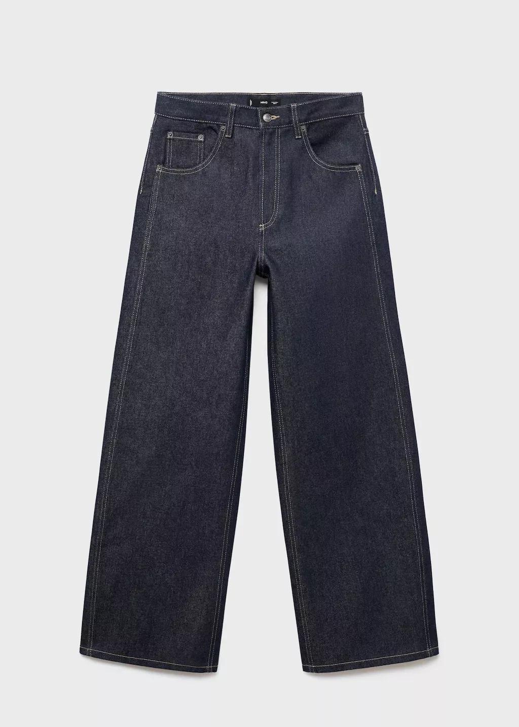 Blue High-Waisted Barrel Jeans, Open Blue, medium