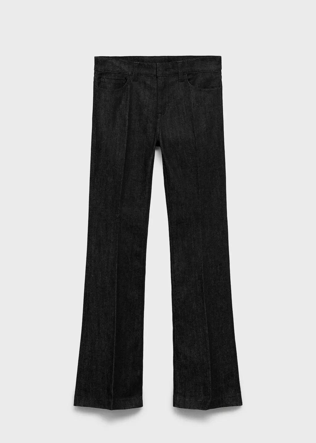 Black Mid-Rise Flared Jeans, Black, large image number 0