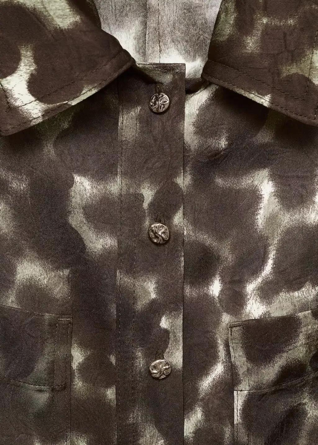 Khaki Printed Shirt Dress With Belt, , large image number 1