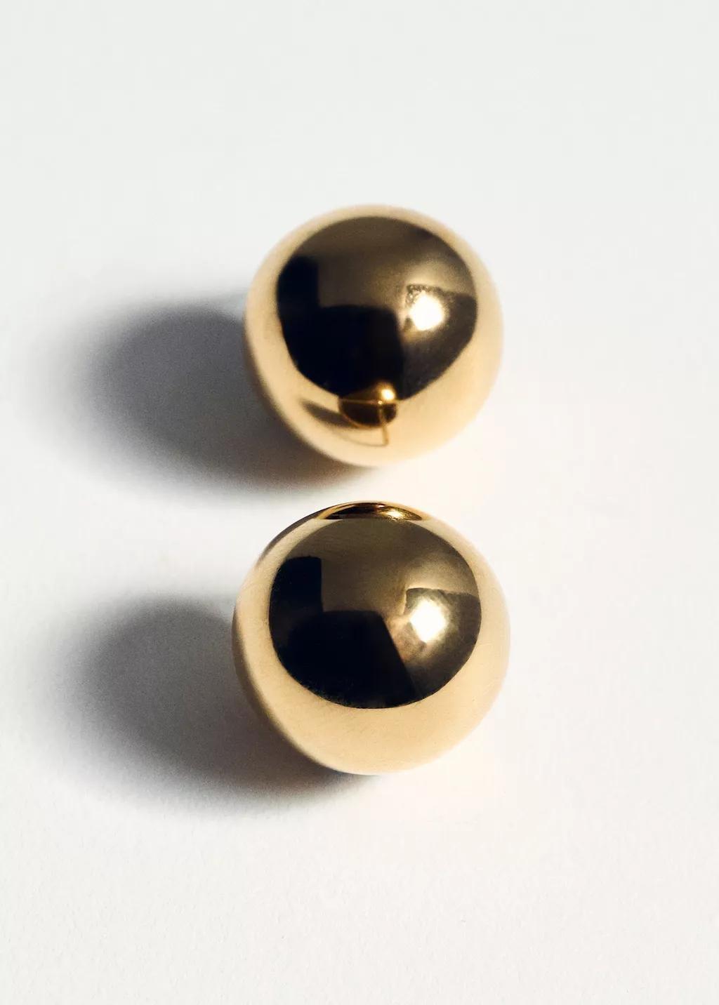 GOLD Stainless steel ball earrings, 0201_OR, large image number 1