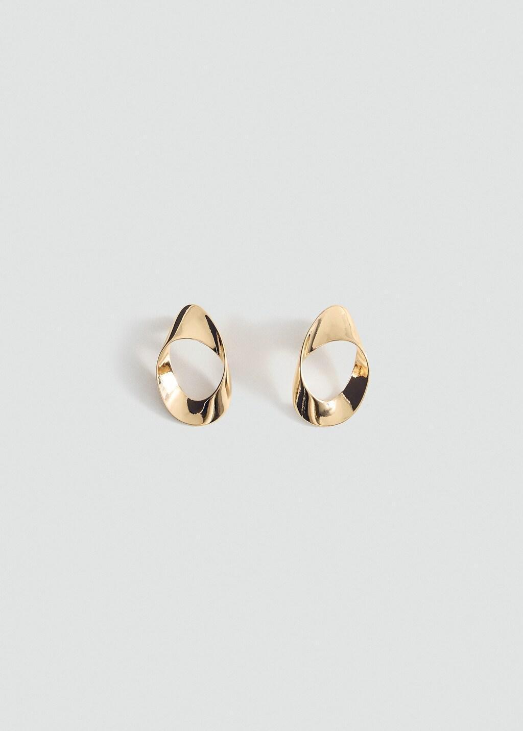Gold Twisted Hoop Earrings, 0201_OR, large image number 3