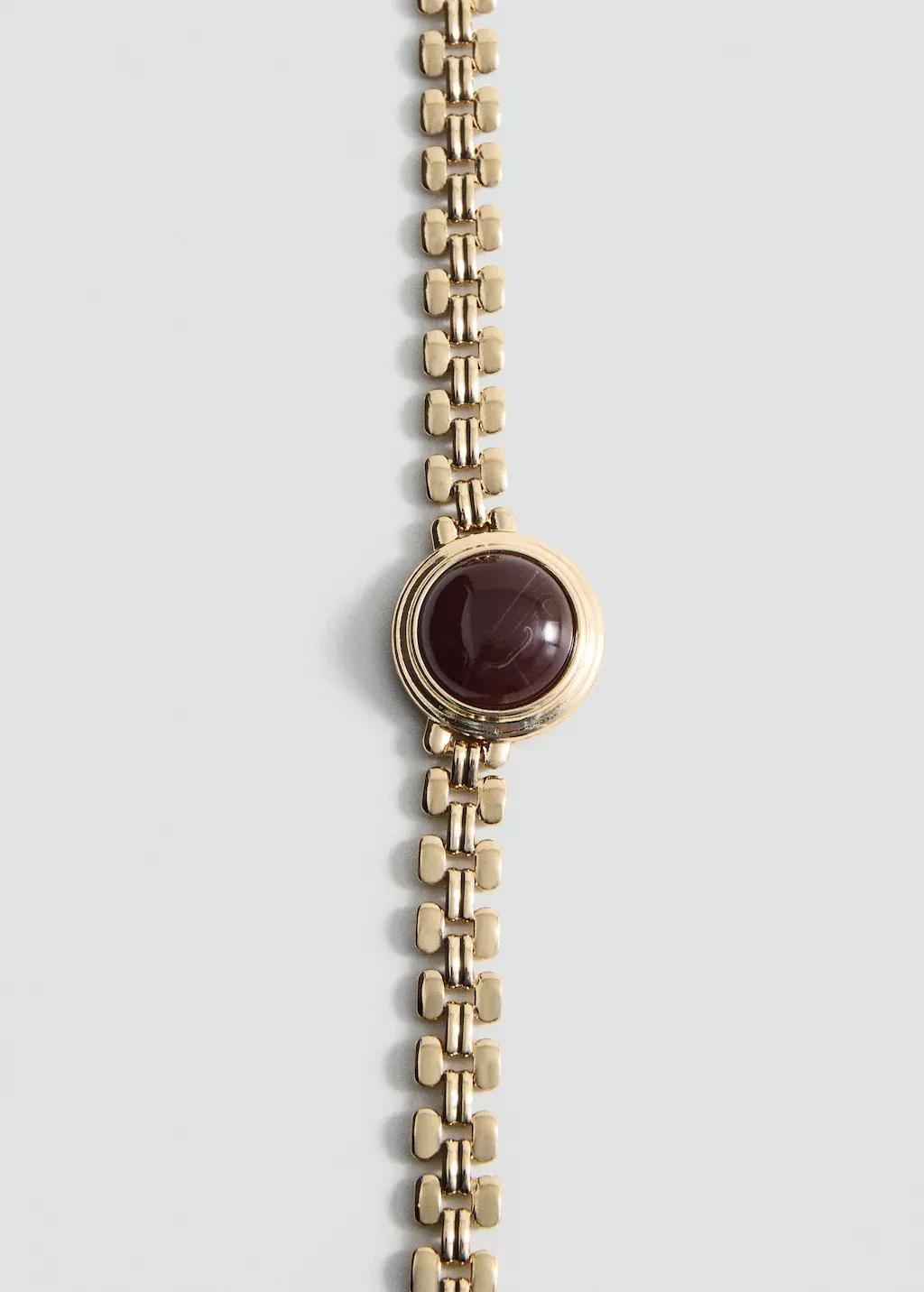 GOLD Resin appliqu&eacute; necklace, 0201_OR, large image number 0