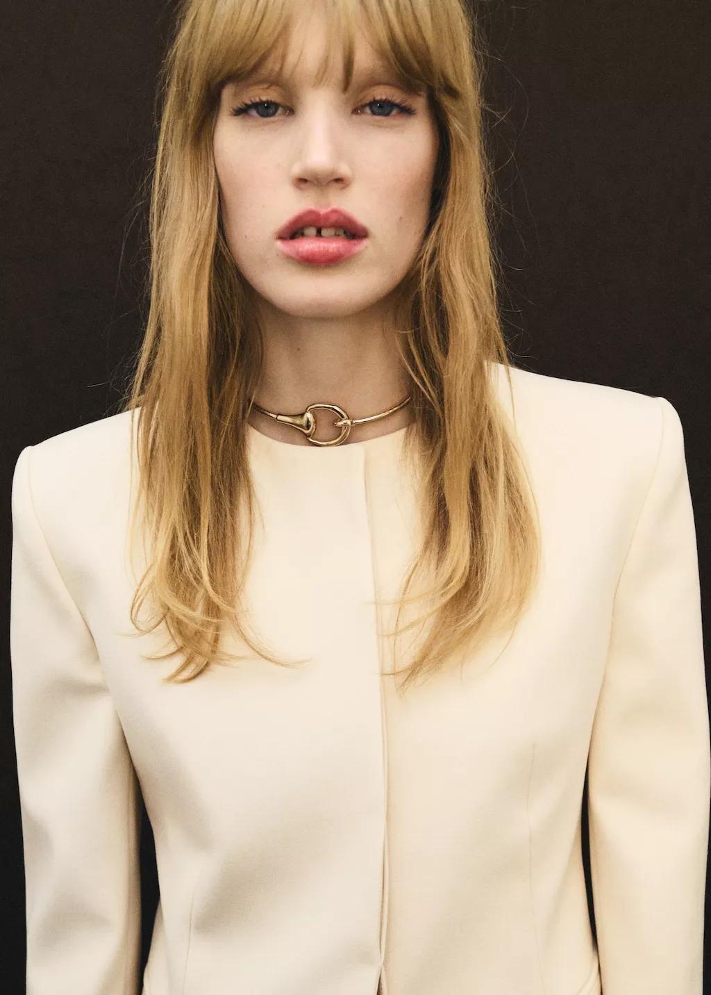 GOLD Rigid choker collar, 0201_OR, large image number 0