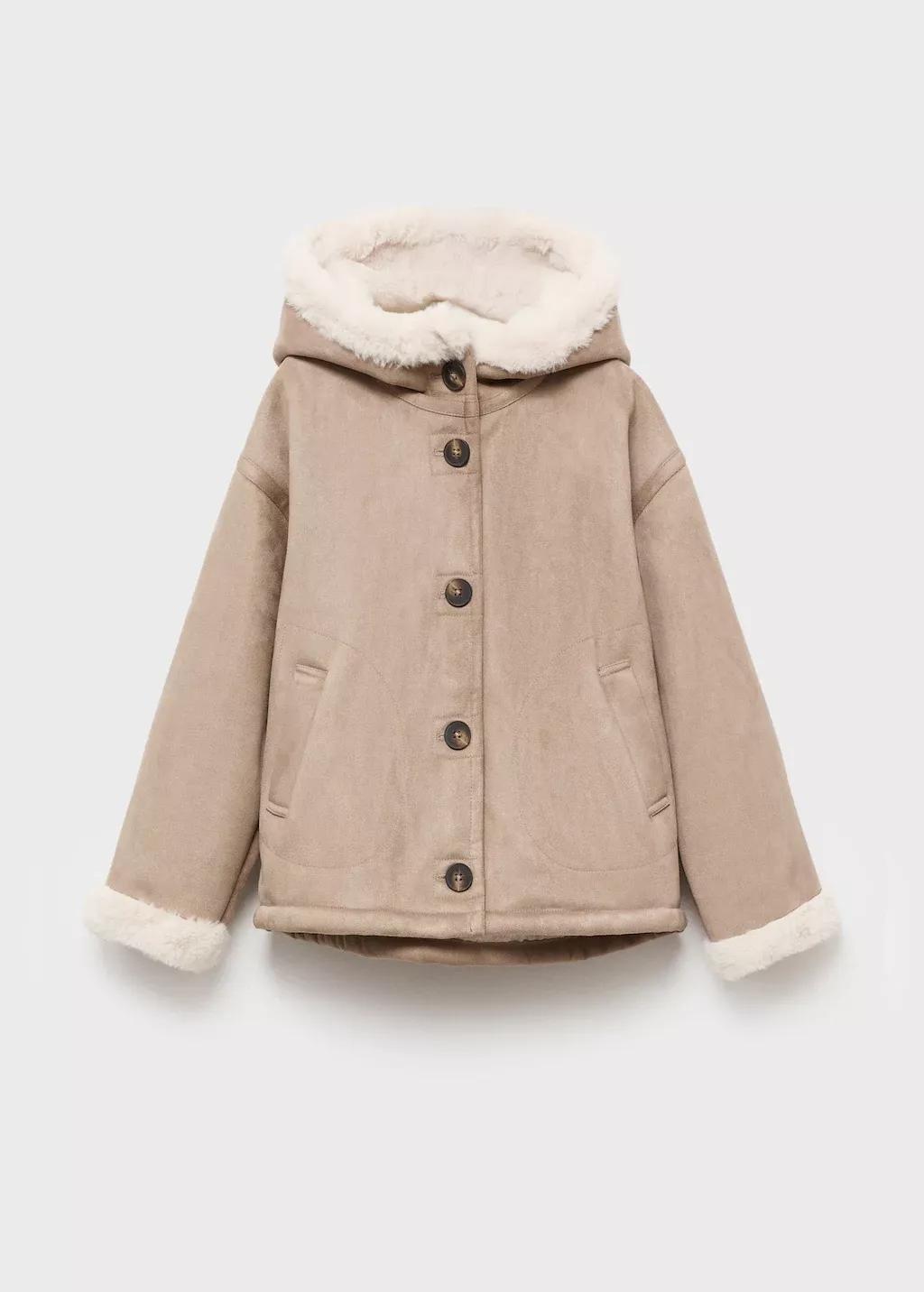 LT PASTEL GREY Fur and suede-effect coat, Kids Girl, Light Pastel Grey, large image number 1