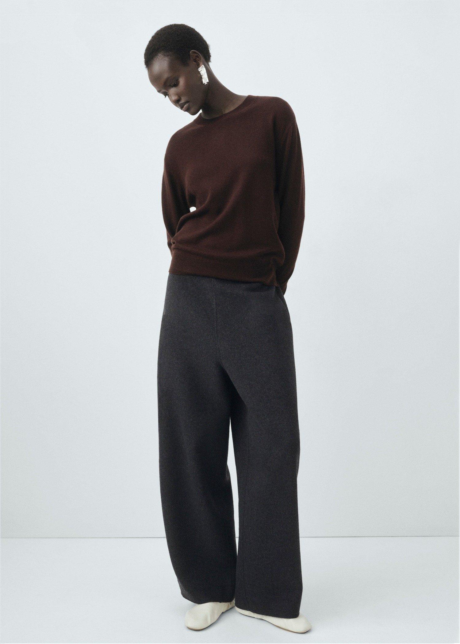 Brown Fine Wool Knit Sweater, , large image number 1