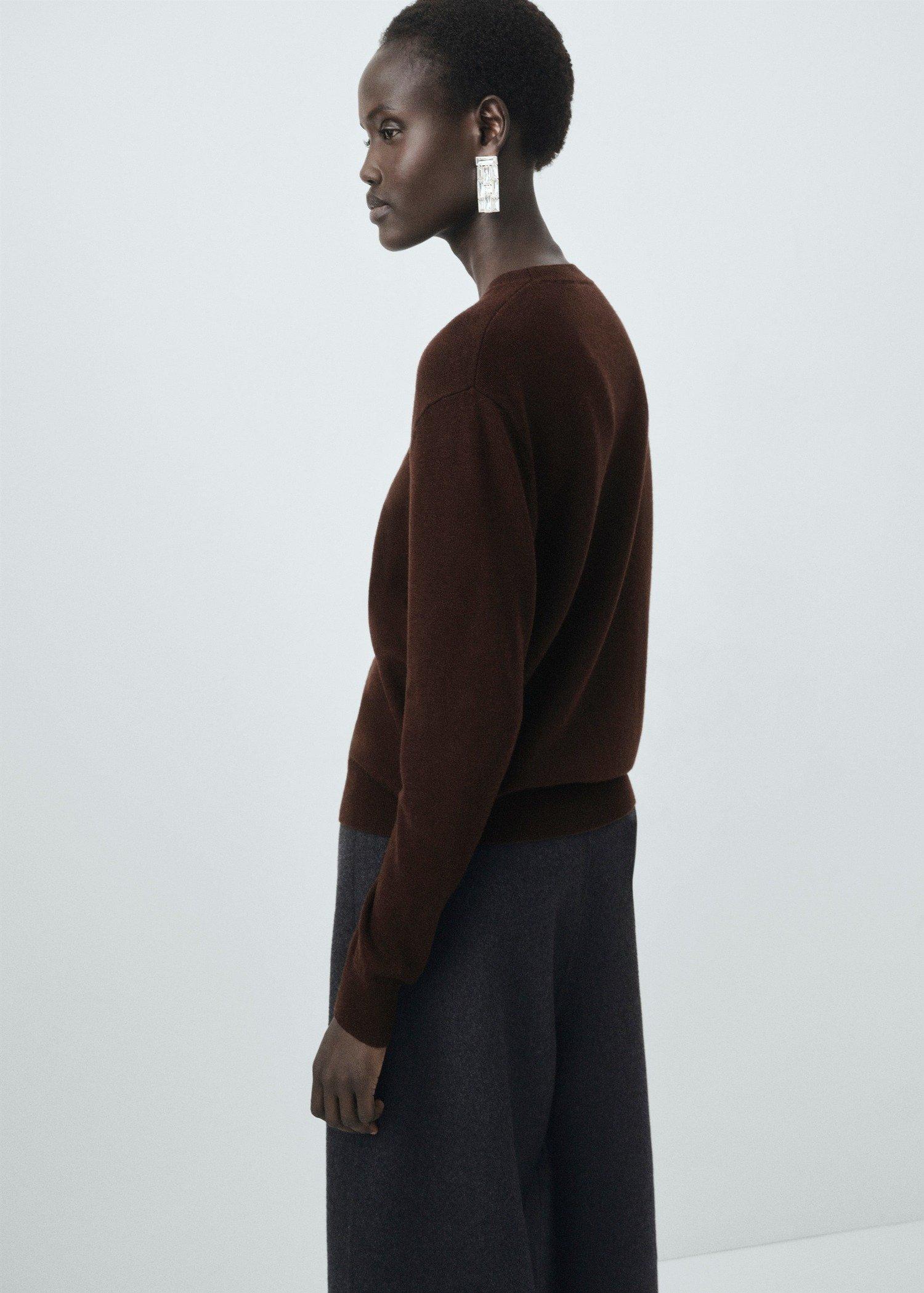 Brown Fine Wool Knit Sweater, , large image number 2