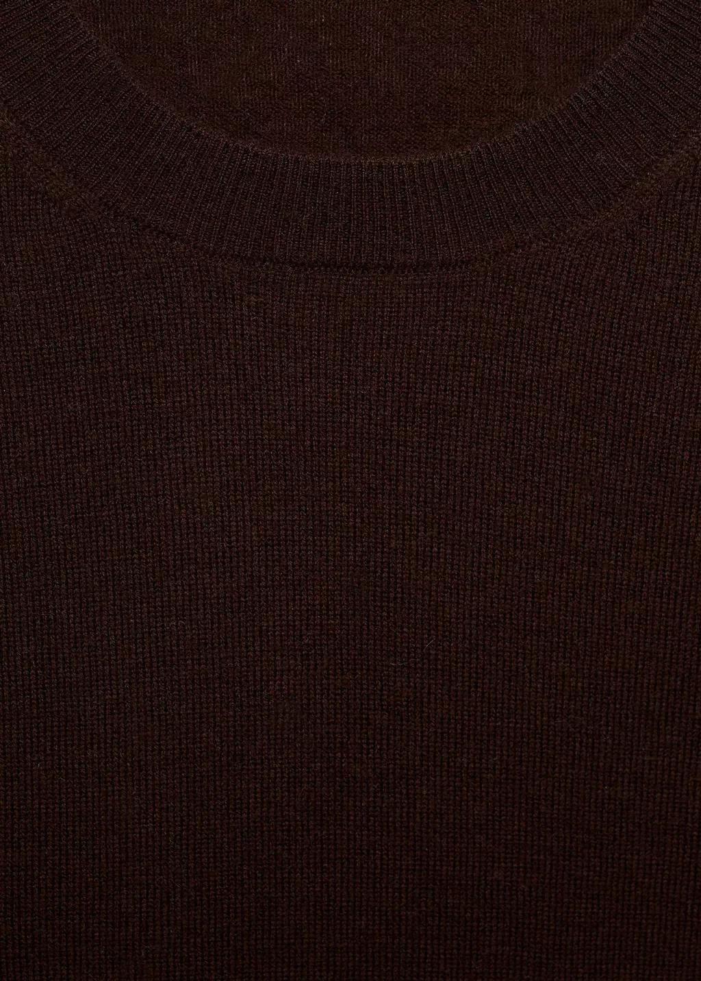 Brown Fine Wool Knit Sweater, , large image number 3