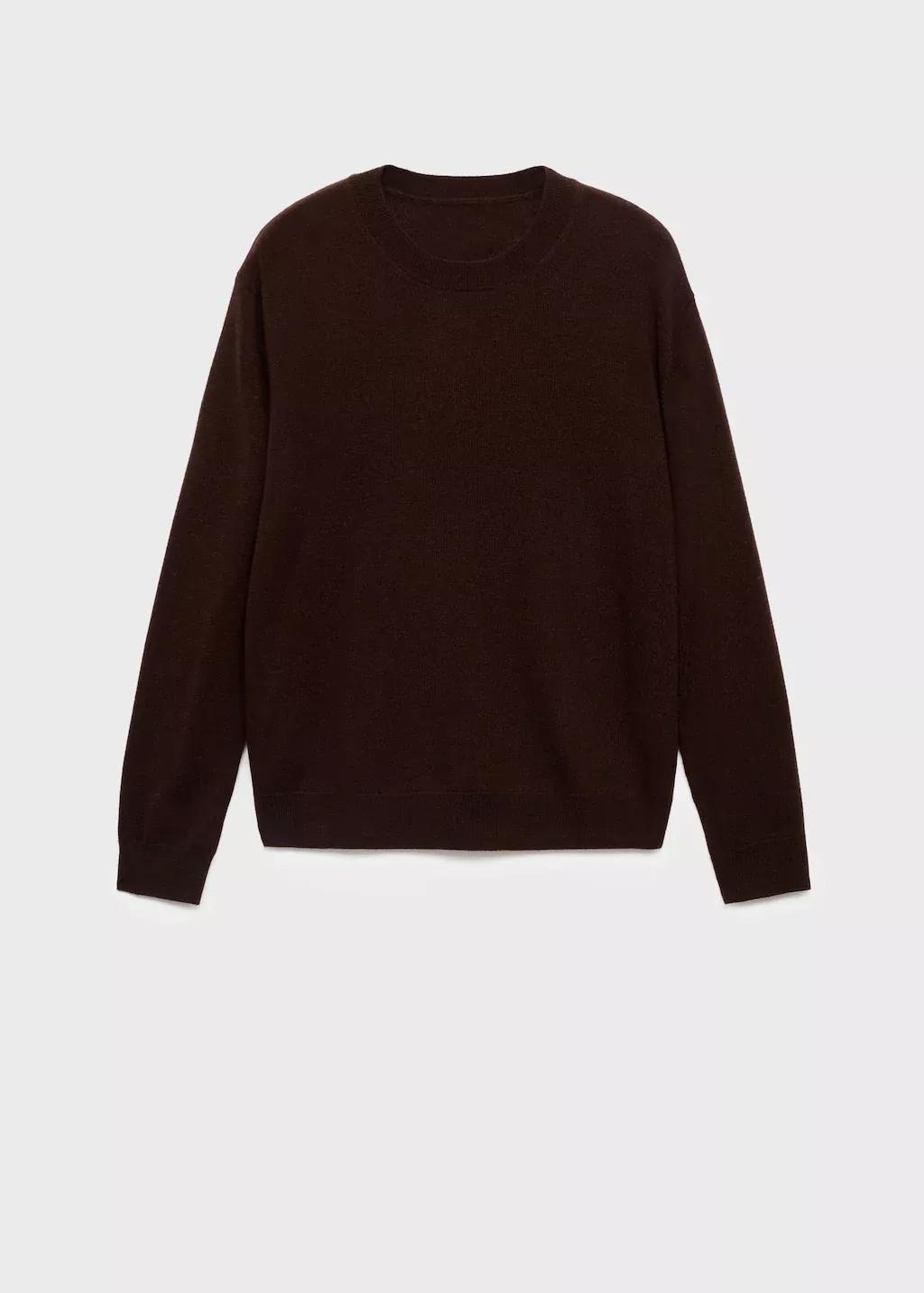 Brown Fine Wool Knit Sweater, , large image number 4
