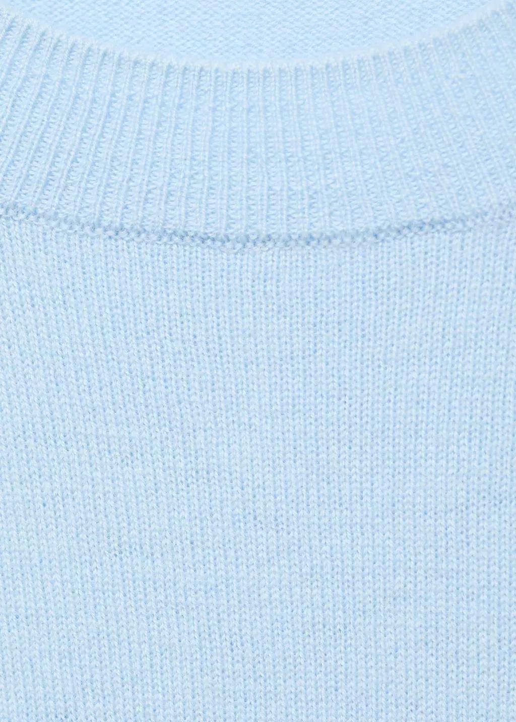 Blue Fine Wool Knit Sweater, Light-Pastel Blue, large image number 3