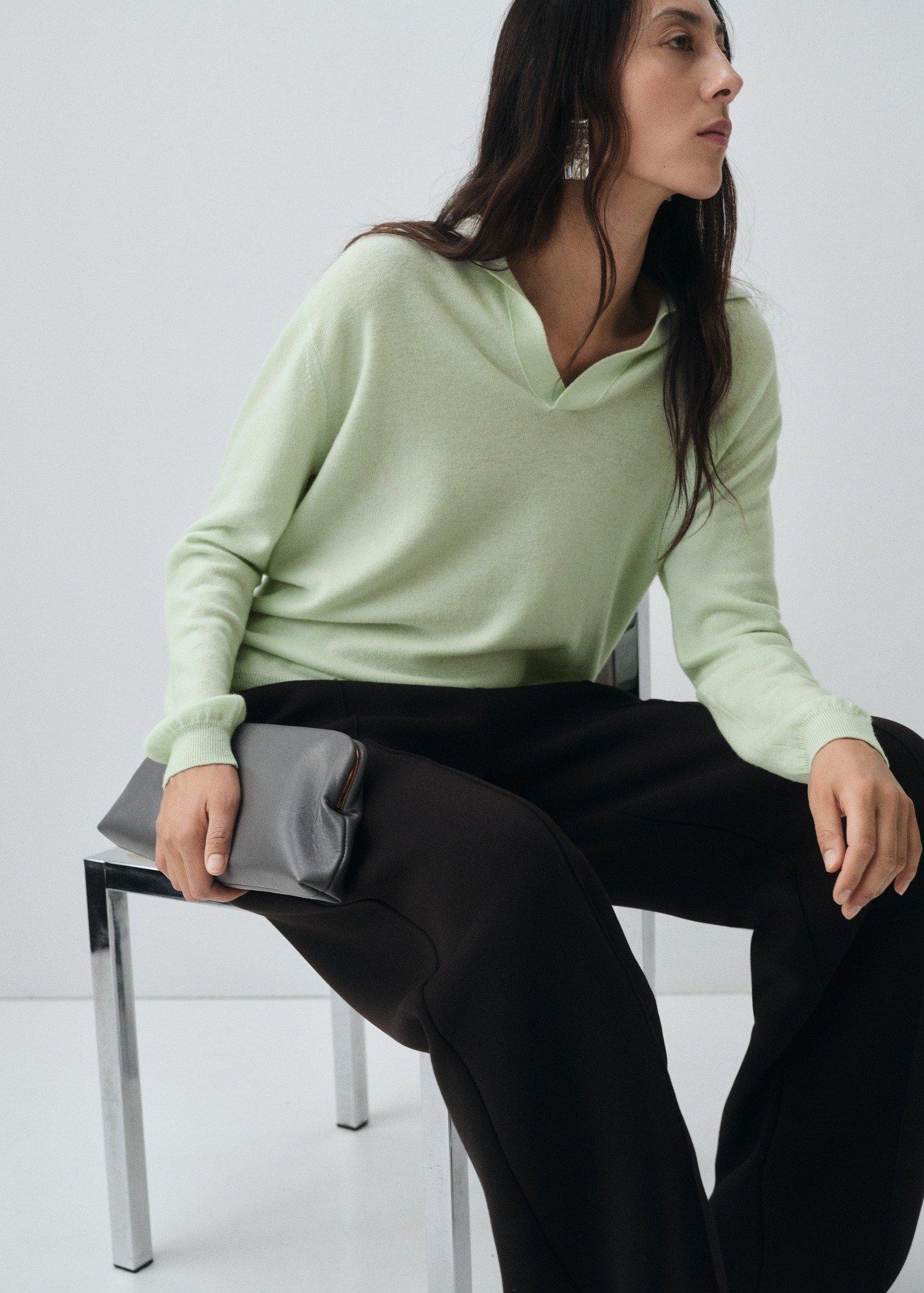 Turquoise 100% Wool Polo-Neck Sweater, Turquoise - Aqua, large image number 0