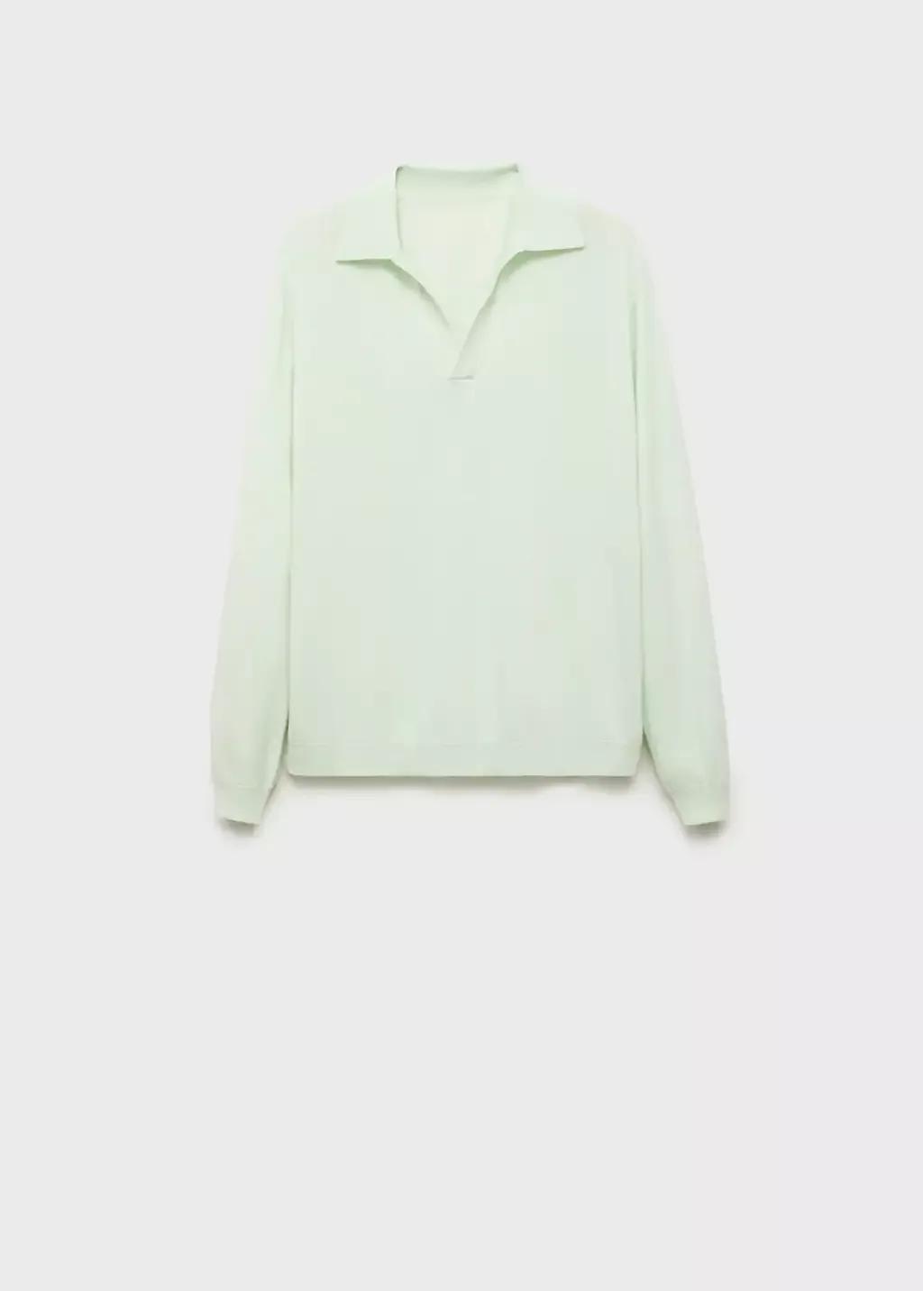 Turquoise Wool Polo-Neck Sweater, Turquoise - Aqua, large image number 4