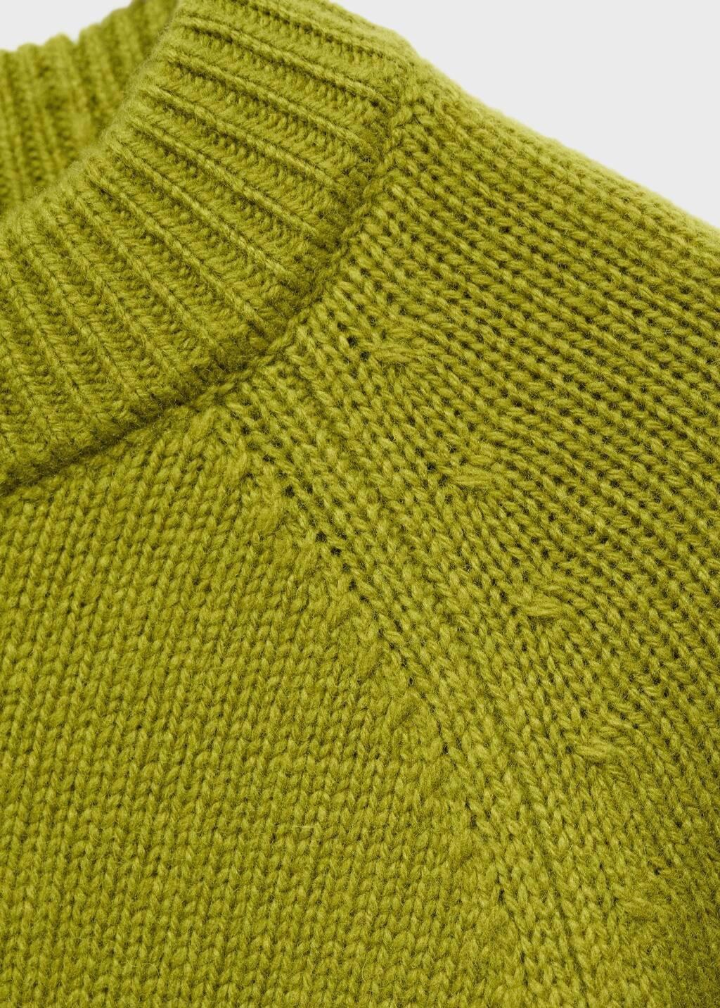 Green Chunky Knit Wool Jersey, Green, large image number 3