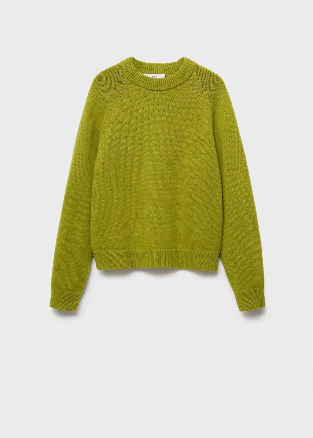 Green Chunky Knit Wool Jersey, Green, large image number 4