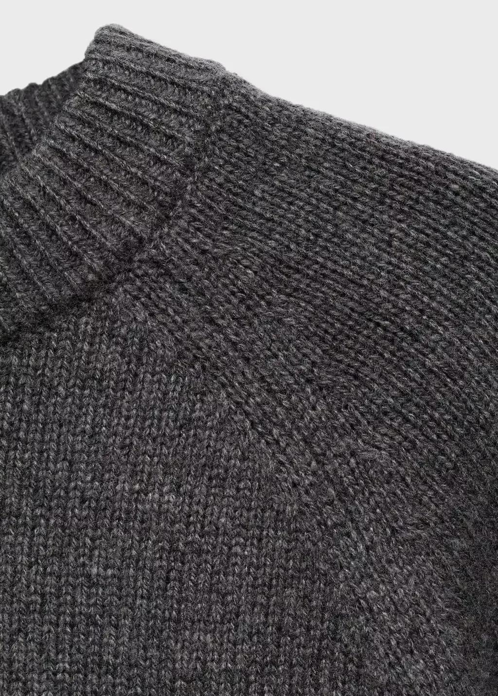 Grey Chunky Knit Wool Jersey, Medium Grey, large image number 3