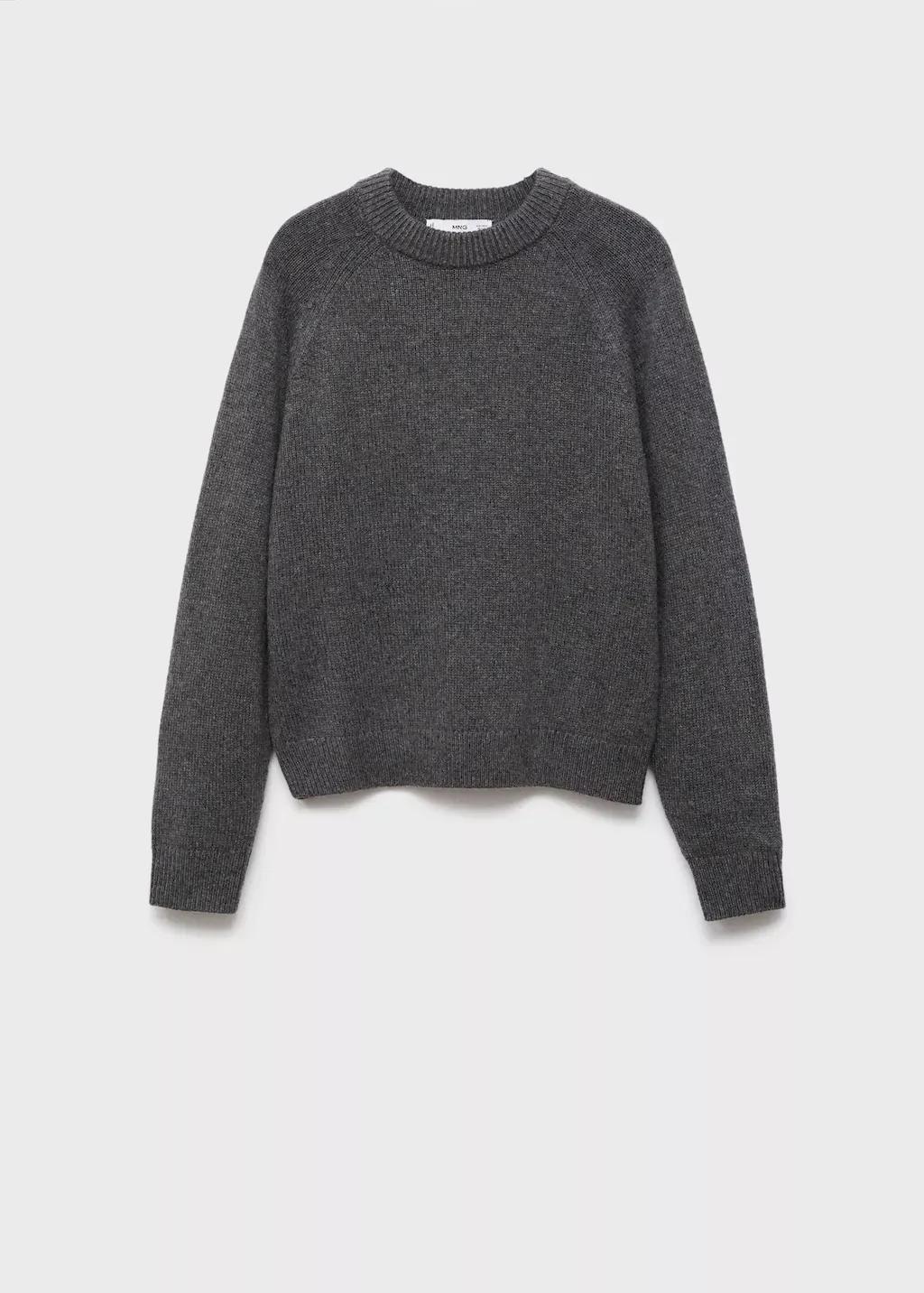 Grey Chunky Knit Wool Jersey, Medium Grey, large image number 4
