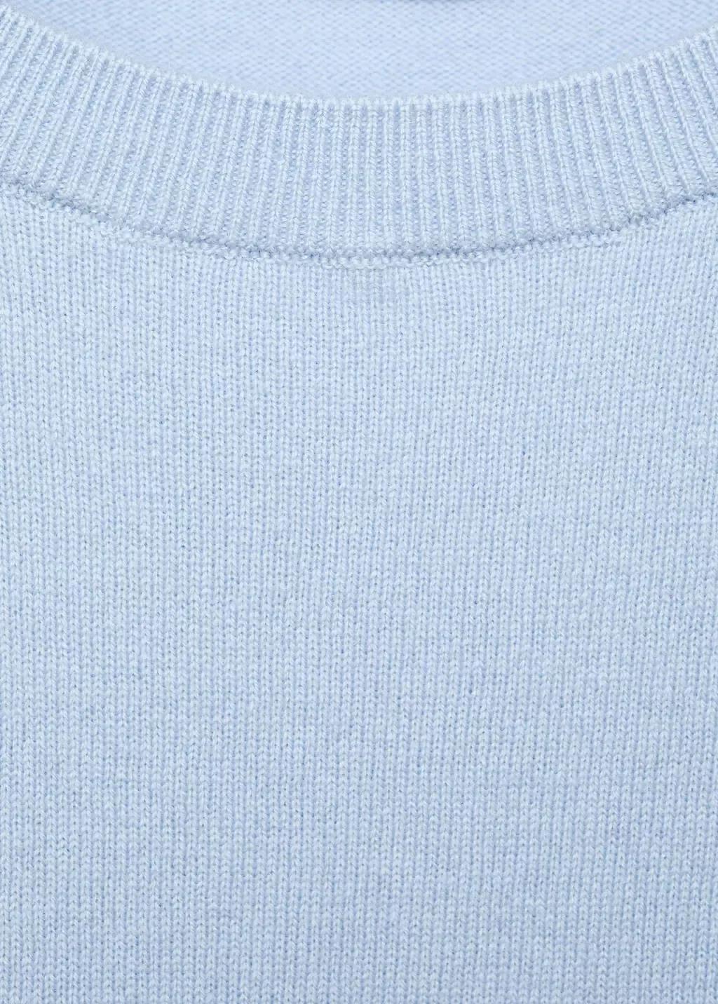 Blue Short-Sleeved Wool Sweater, Light-Pastel Blue, large image number 4