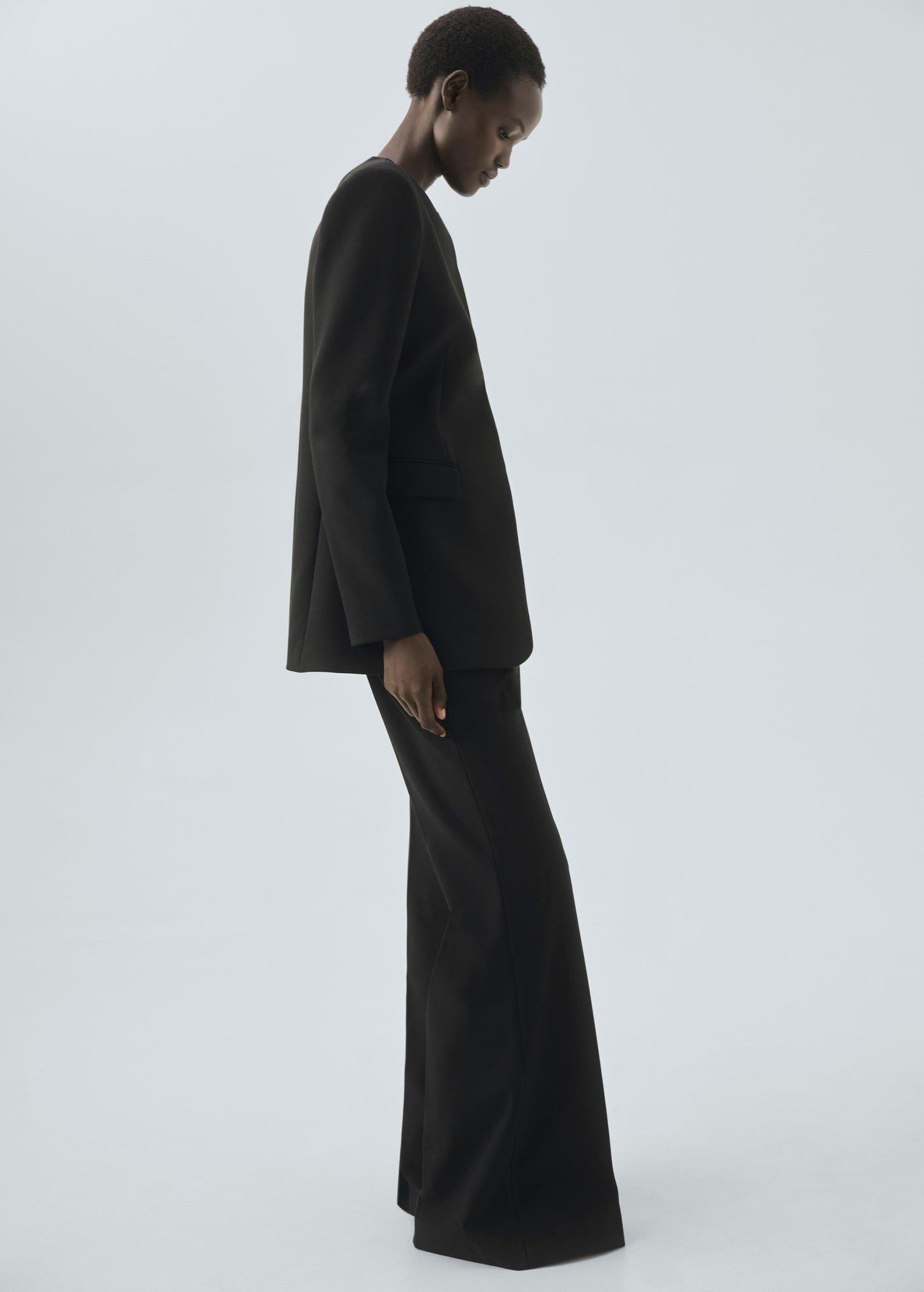 Black Flared-Style Suit Trousers, , large image number 1