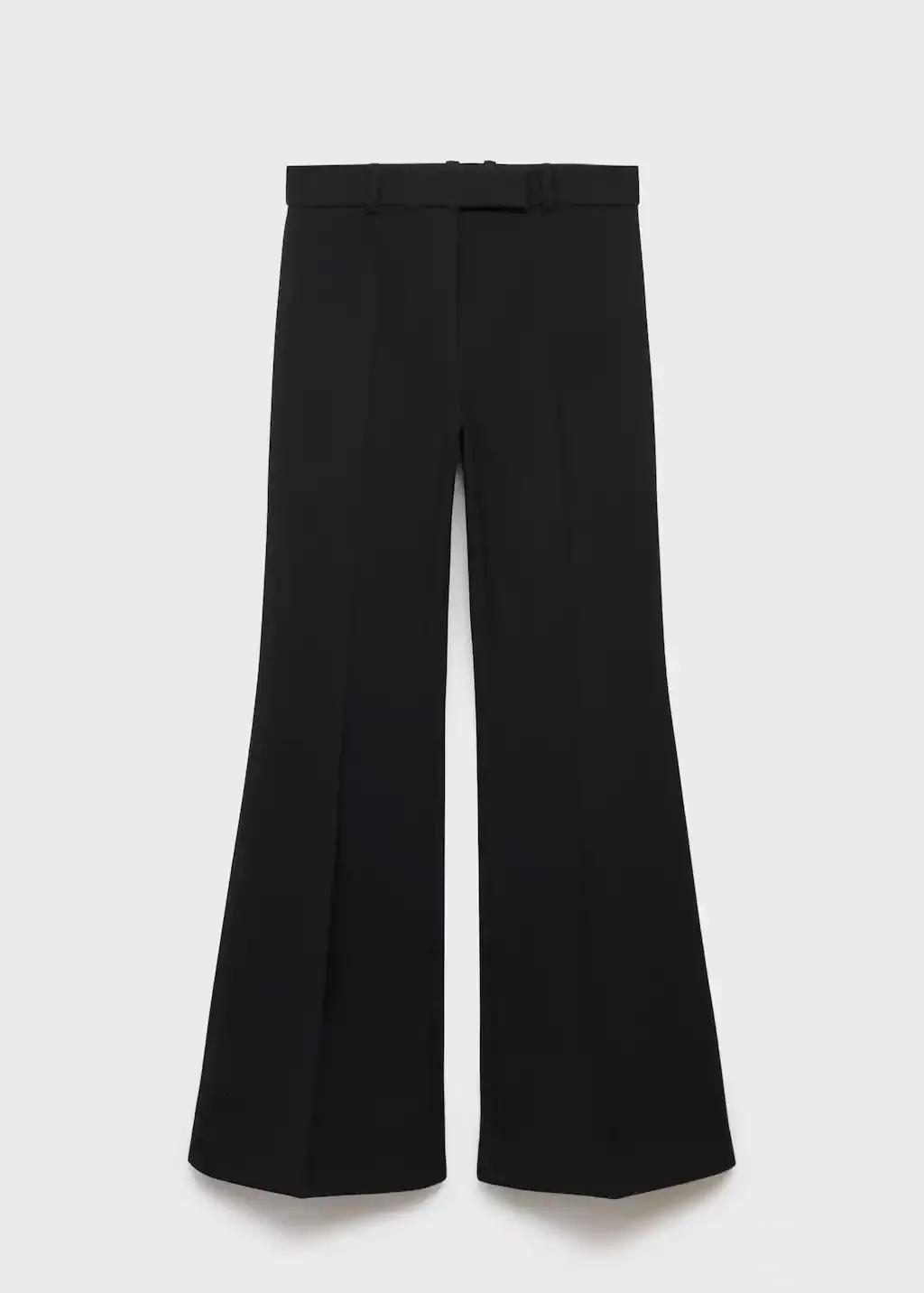 Black Flared-Style Suit Trousers, , large image number 4