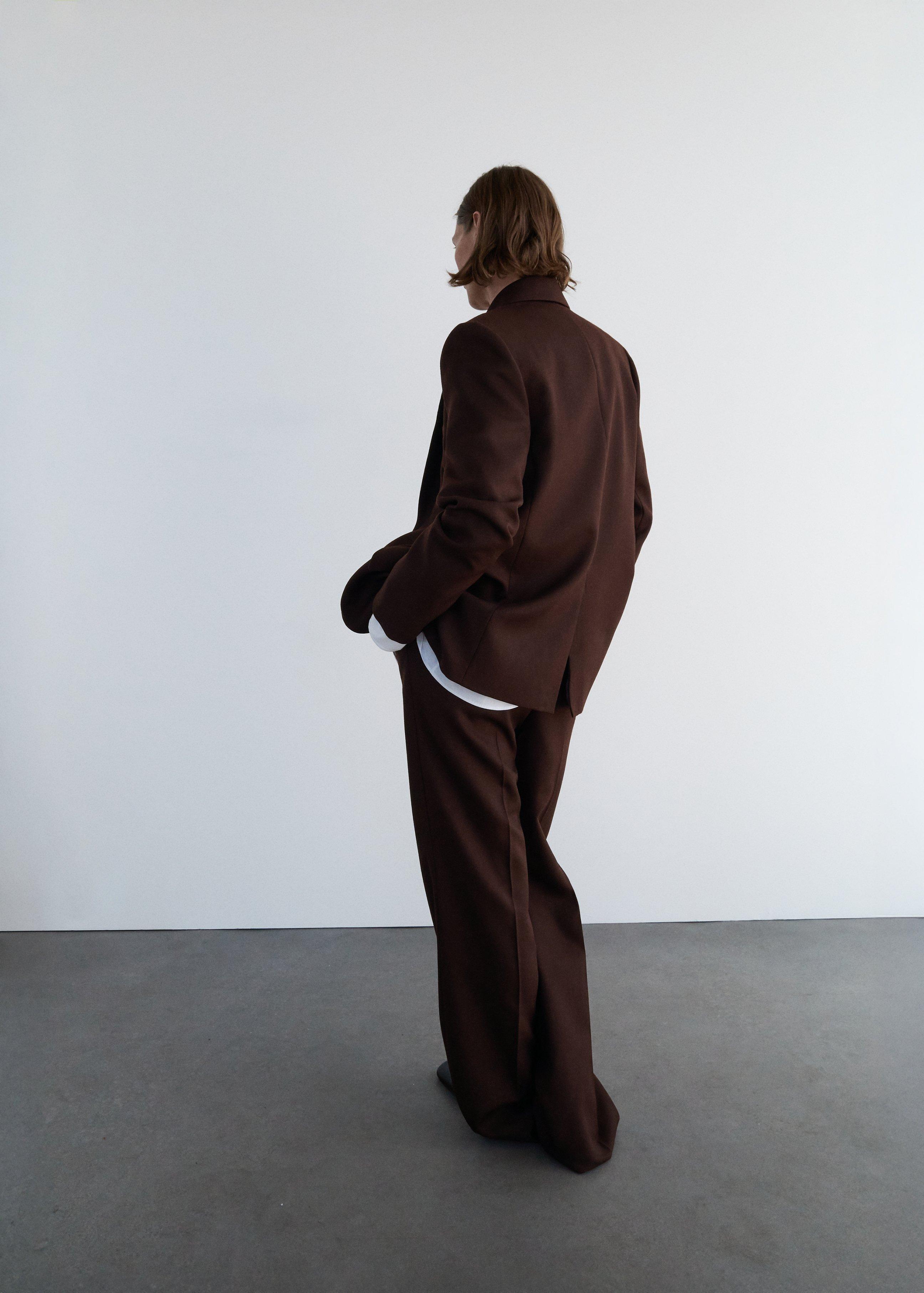 Brown Long Suit Trousers, Brown, large image number 1