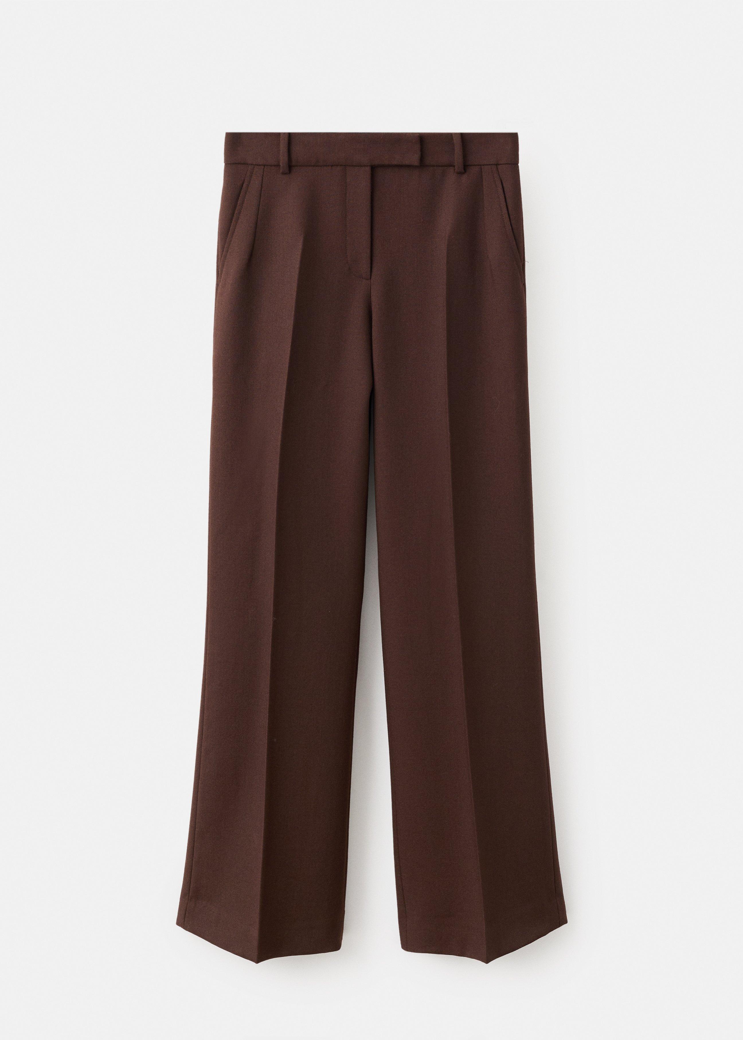 Brown Long Suit Trousers, Brown, large image number 4