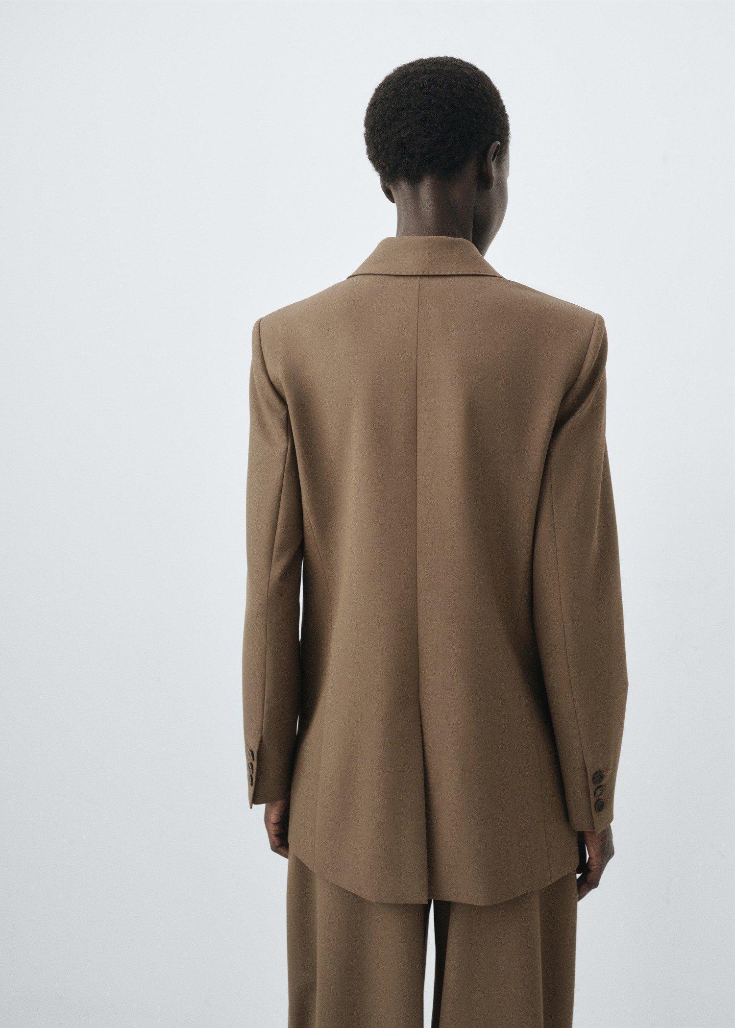 Brown Double-Breasted Blazer Suit, Medium Brown, medium