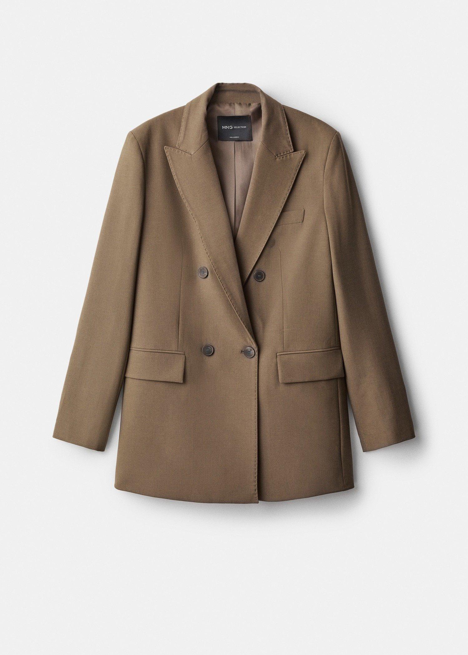 Brown Double-Breasted Blazer Suit, Medium Brown, large image number 3