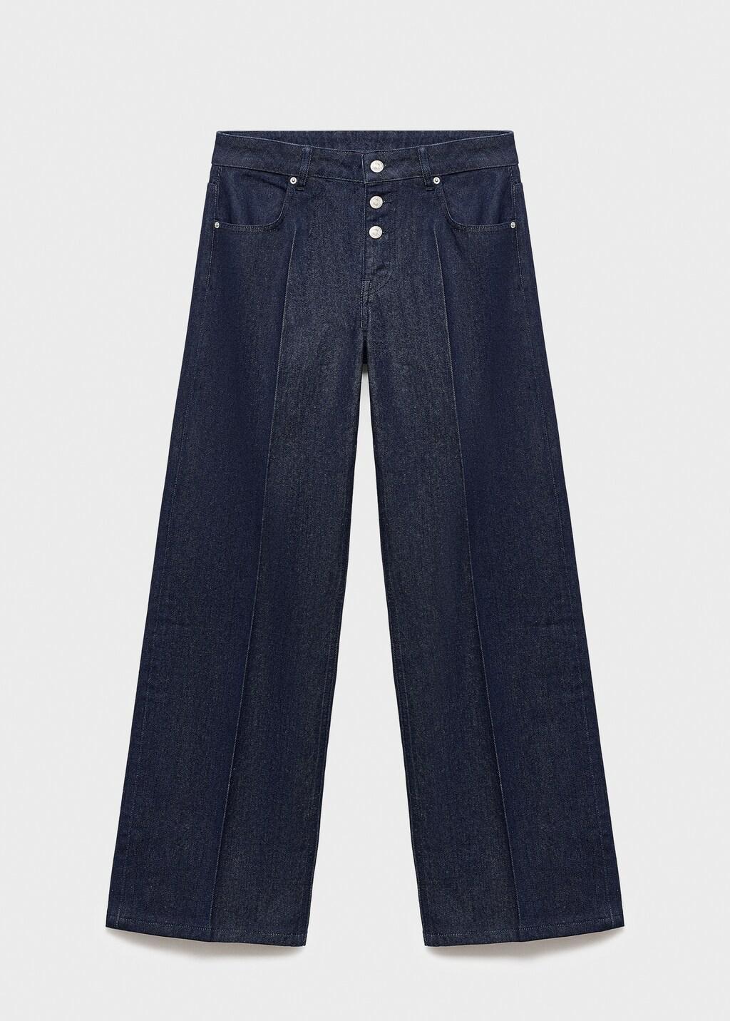 OPEN BLUE Low-rise straight-leg jeans with buttons, 0201_TS, large image number 6