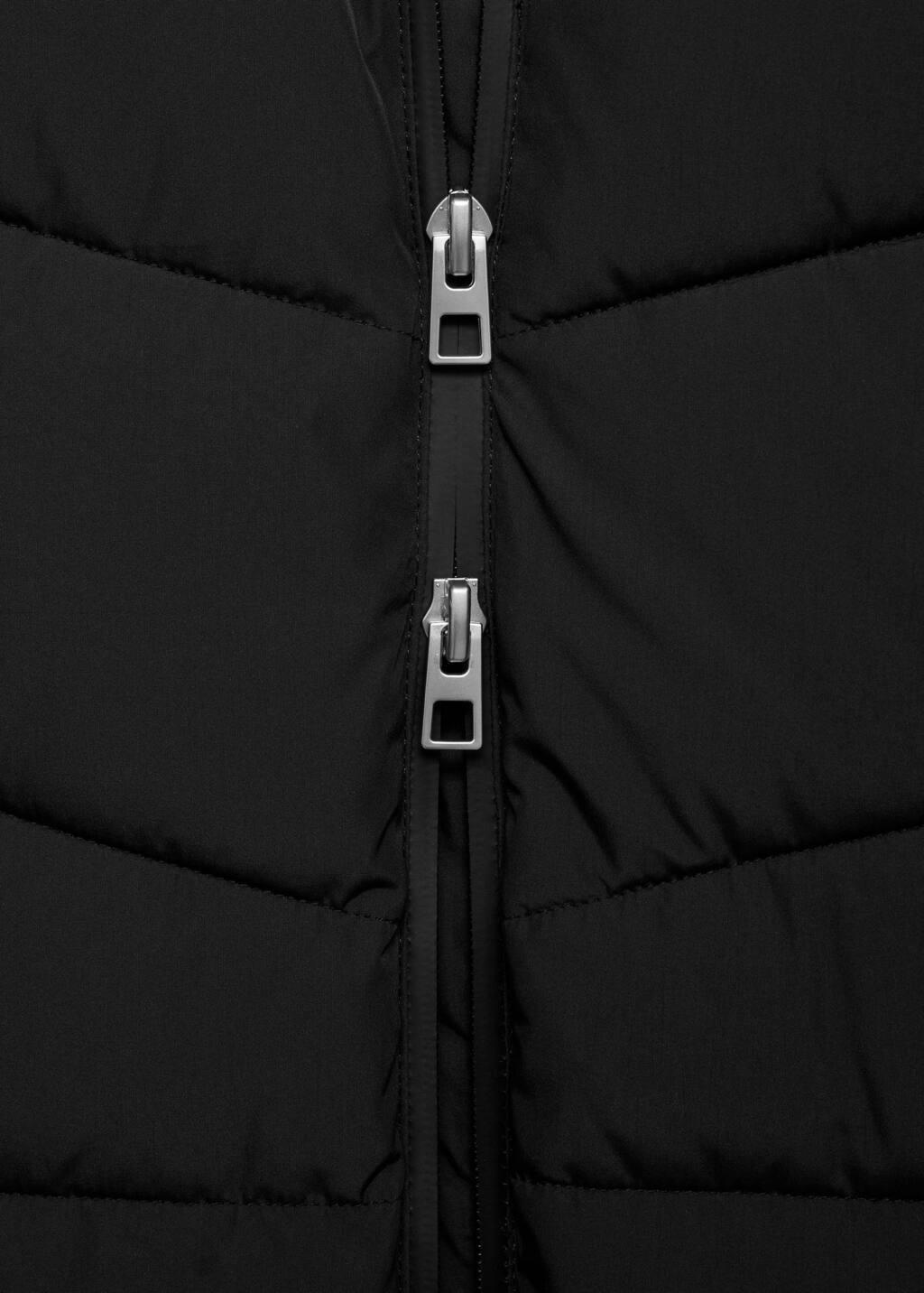 Black Hood Puffer Coat, Black, large image number 1