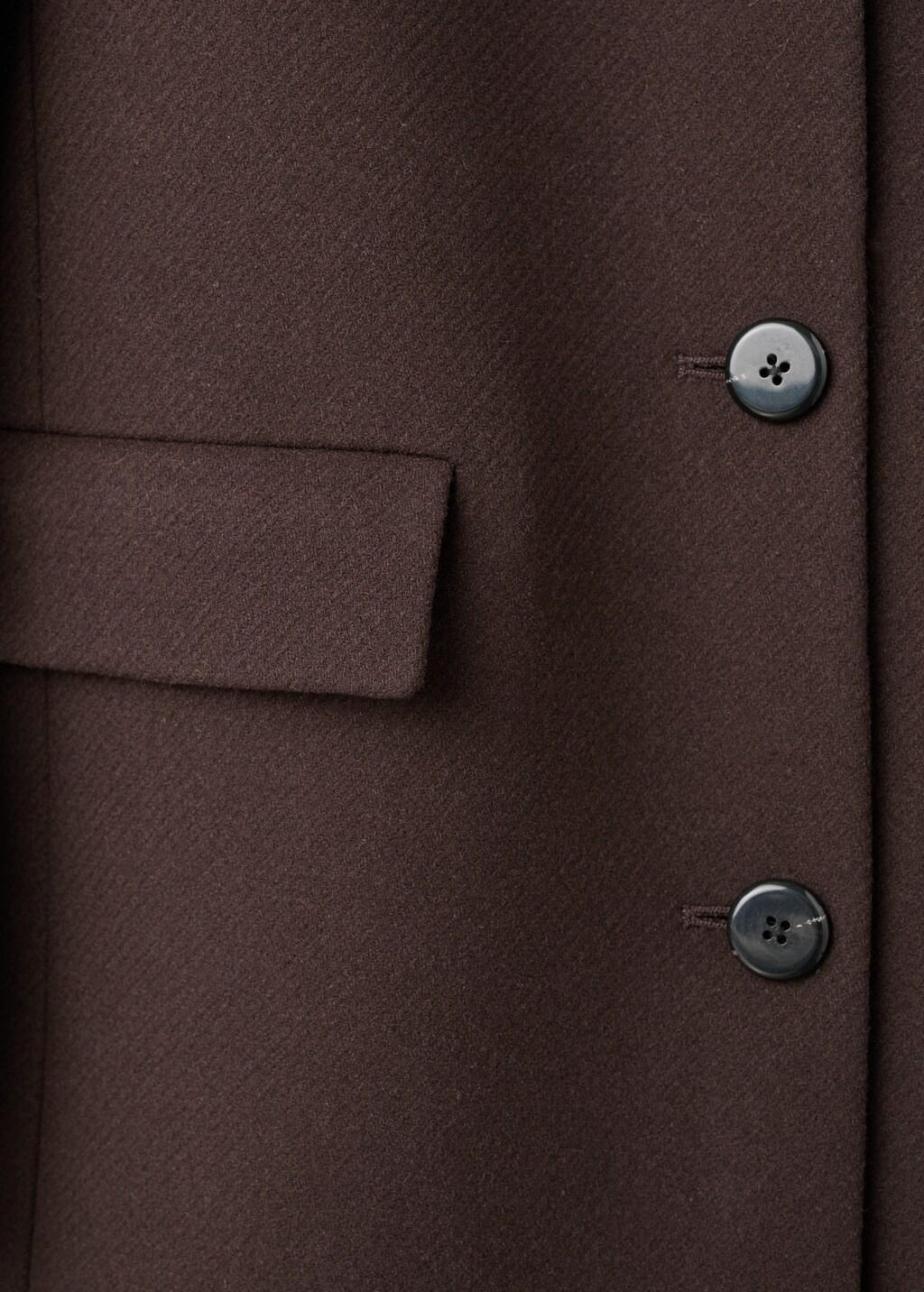 DARK BROWN Wool coat with fur collar, 0201_32, large image number 1