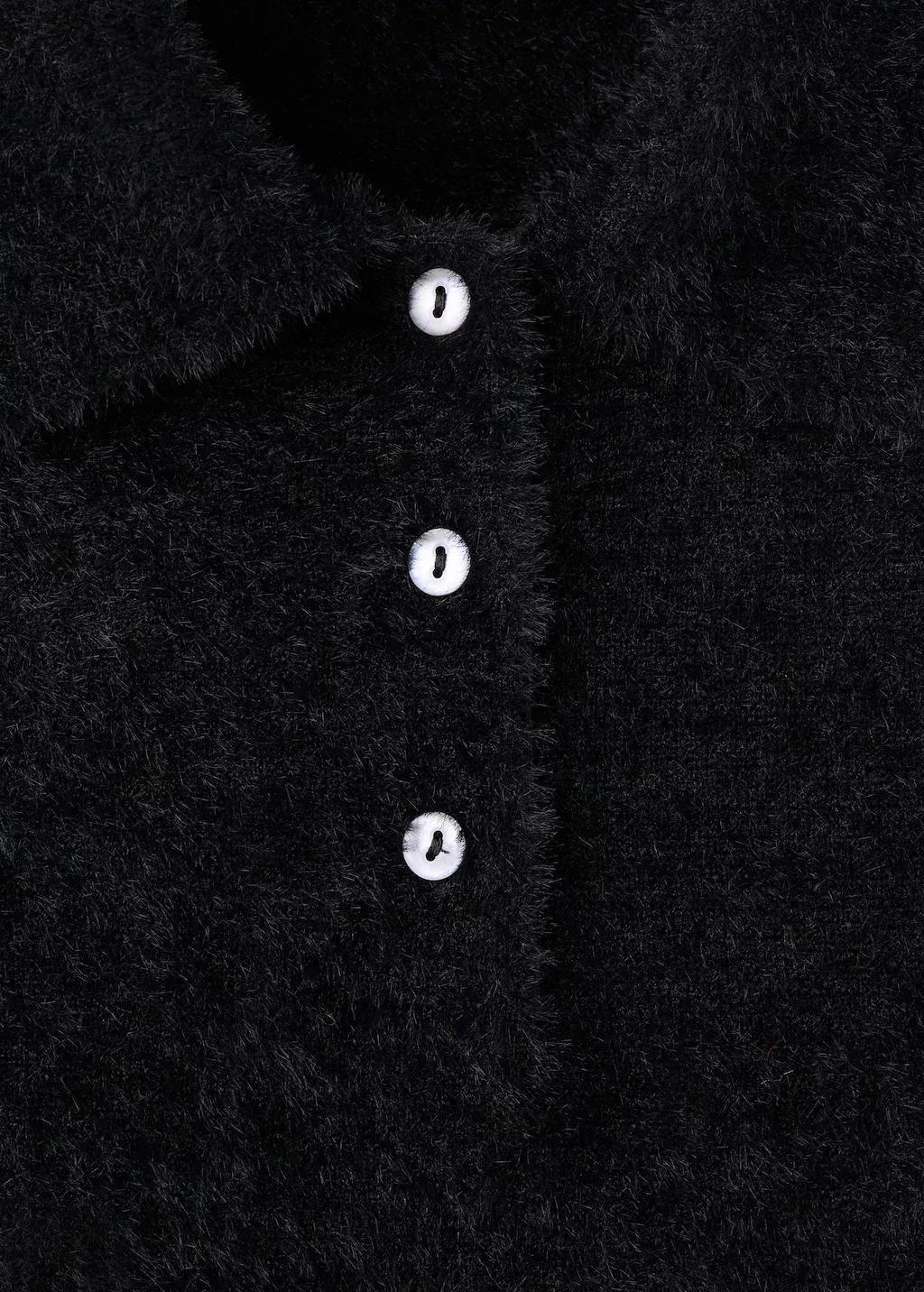 BLACK Faux-fur polo-neck sweater, Black, medium