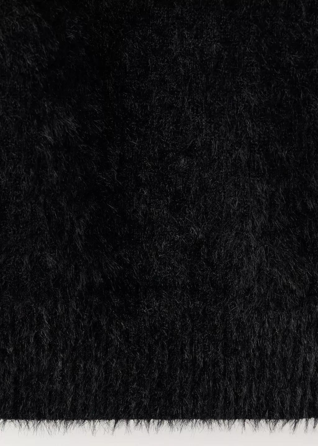 BLACK Faux-fur polo-neck sweater, Black, large image number 5