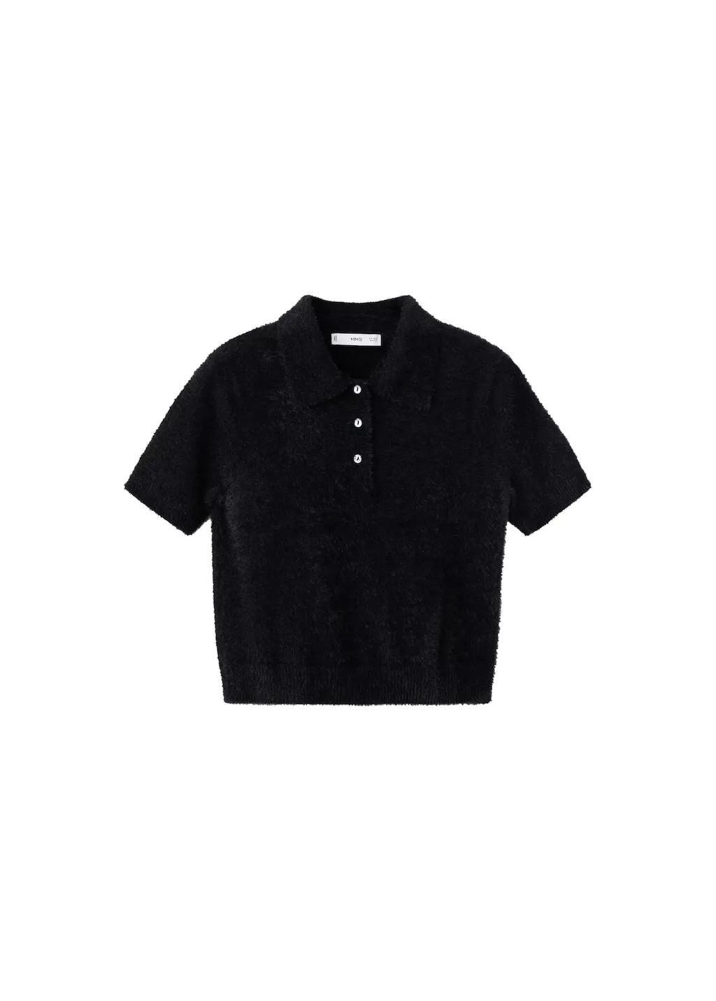 BLACK Faux-fur polo-neck sweater, Black, large image number 6