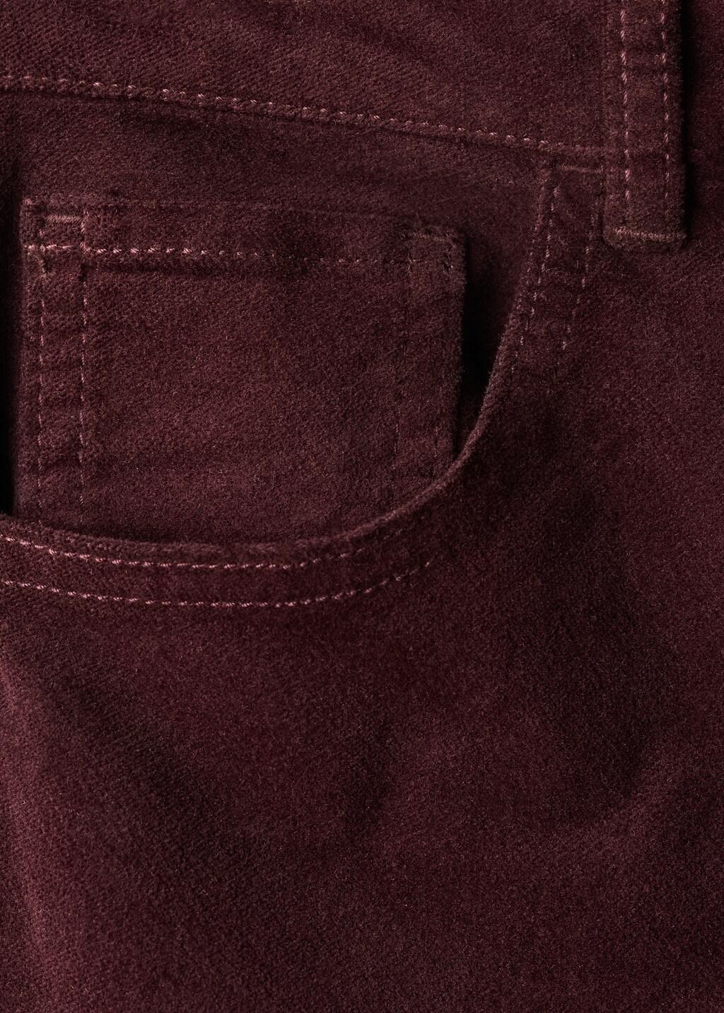 DARK RED Velvet flared jeans, 0201_77, large image number 4
