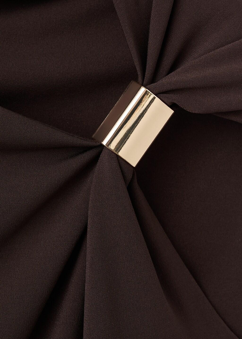 BROWN Top with asymmetrical neckline and metallic detail, 0201_30, large image number 1