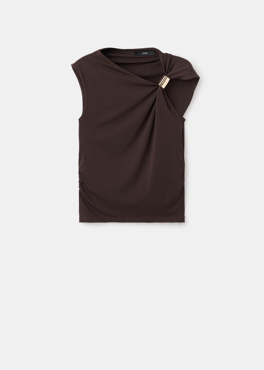 BROWN Top with asymmetrical neckline and metallic detail, 0201_30, large image number 7
