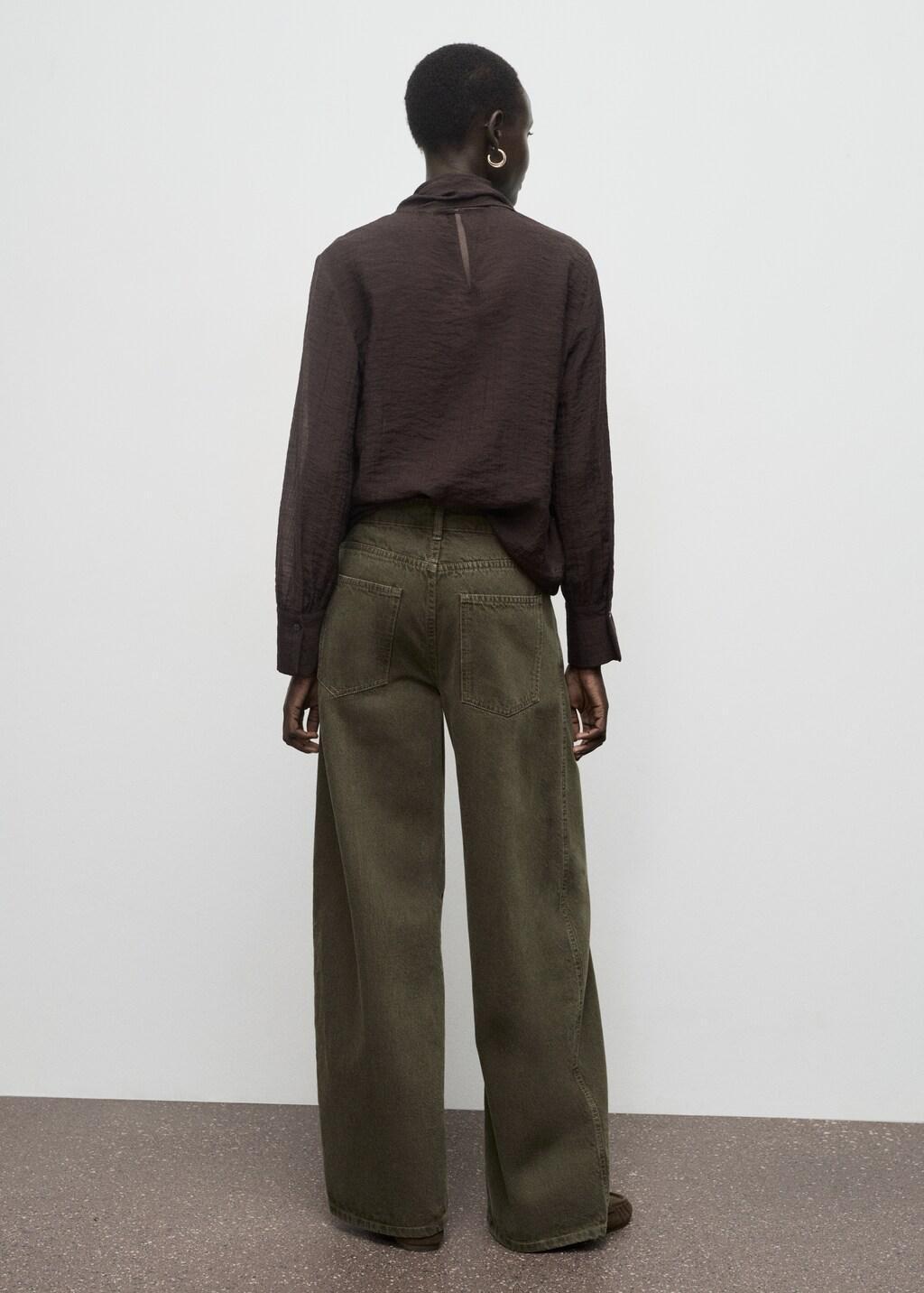 Khaki Low-Rise Barrel Jeans, Beige - Khaki, large image number 2