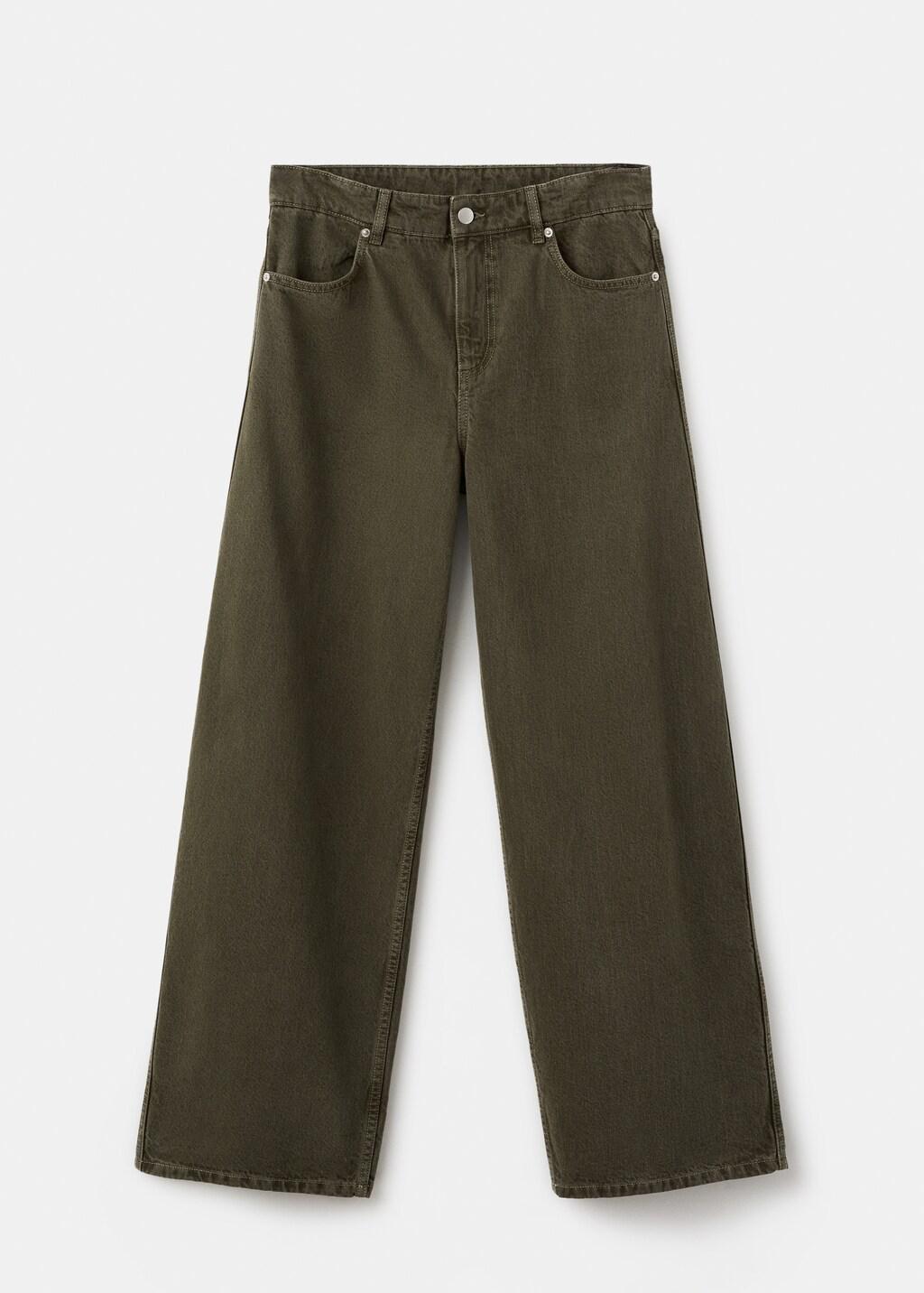 Khaki Low-Rise Barrel Jeans, Beige - Khaki, large image number 8