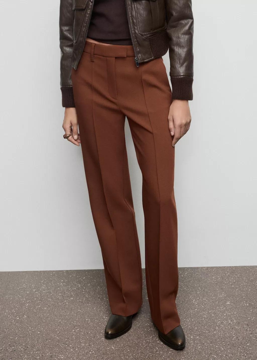 RUST - COPPER Seam-detail straight-fit trousers, 0201_79, large image number 3
