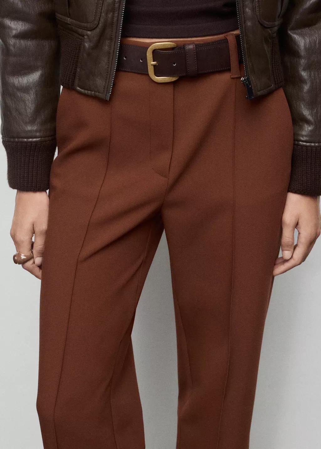 RUST - COPPER Seam-detail straight-fit trousers, 0201_79, large image number 5