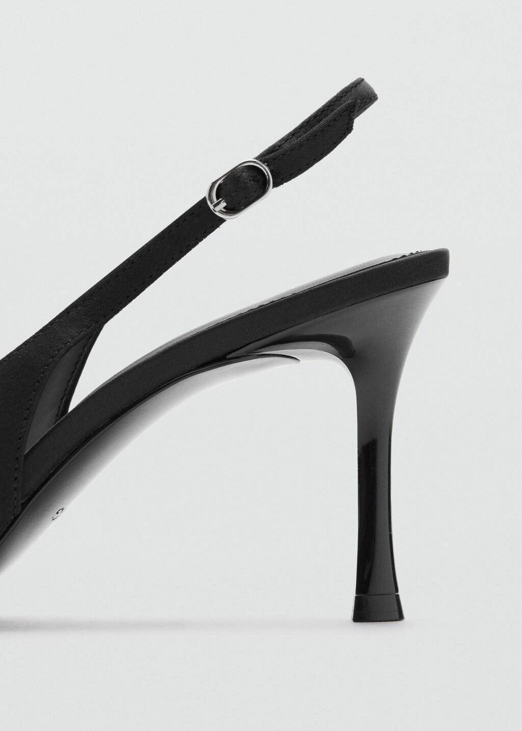 BLACK Satin floral shoes, Black, medium