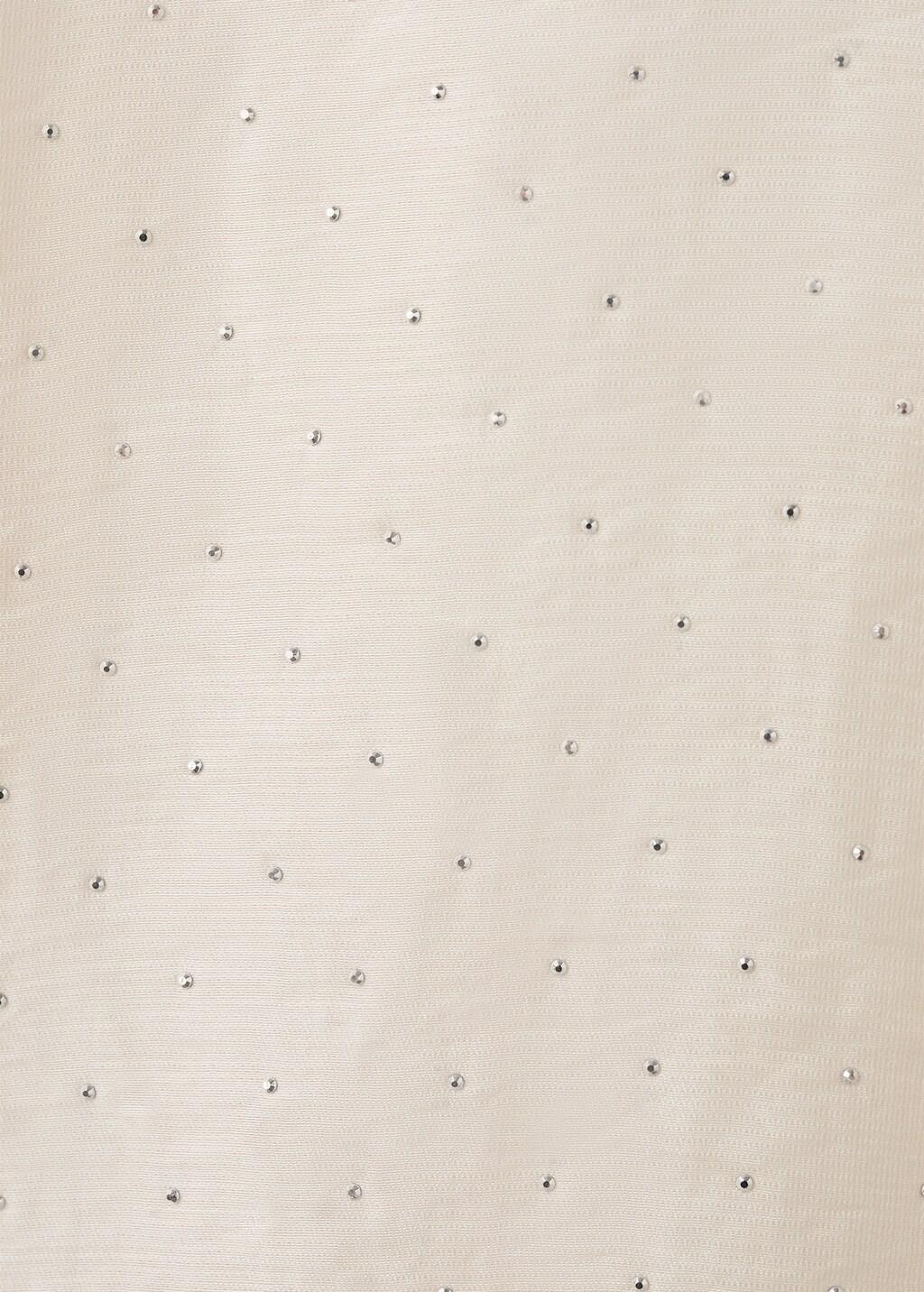 Beige Satin Shirt With Rhinestones, Light Beige, large image number 5