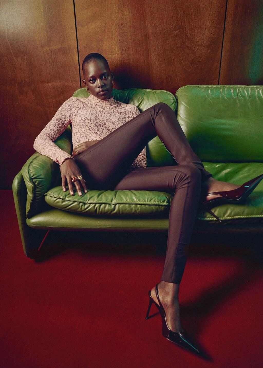 Pink Lt Pastel Lace T-Shirt With Perkins Neck, Light-Pastel Pink, large image number 4