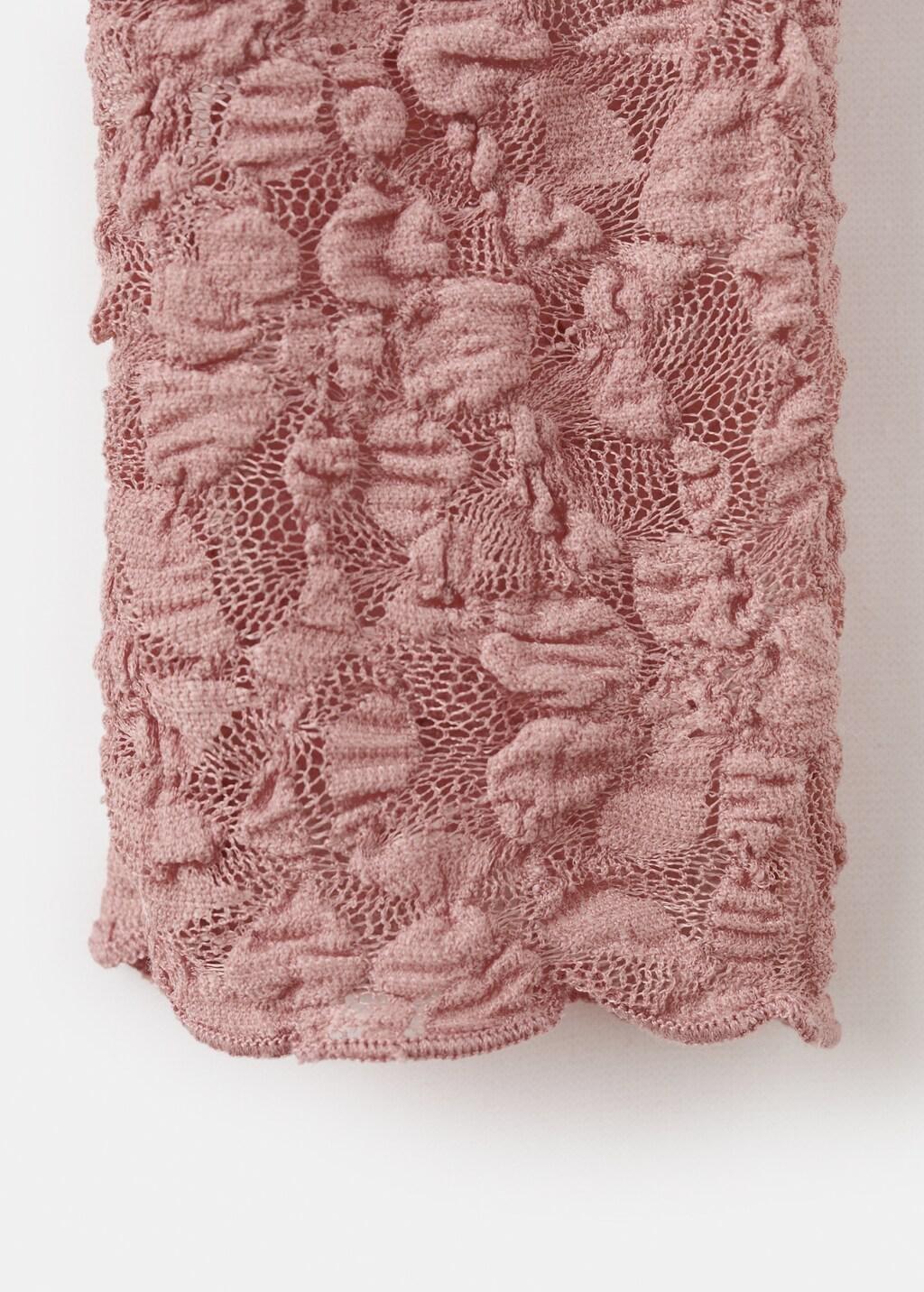 Pink Lt Pastel Lace T-Shirt With Perkins Neck, Light-Pastel Pink, large image number 5