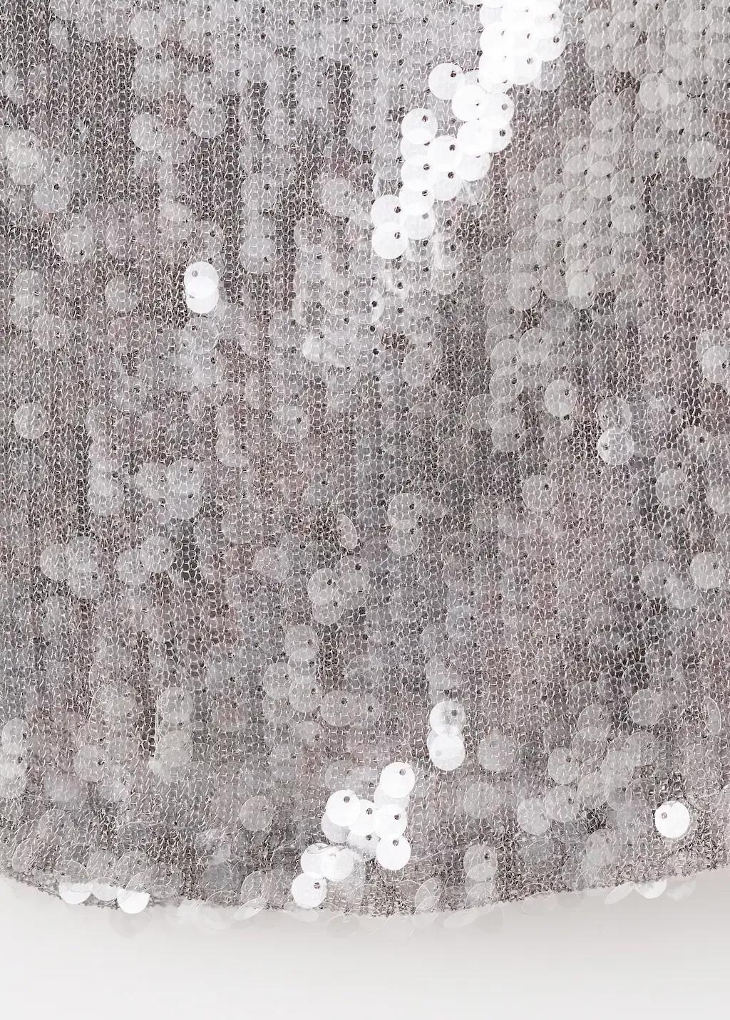 Silver Sequin Top With Cowl Neckline, Silver, large image number 4