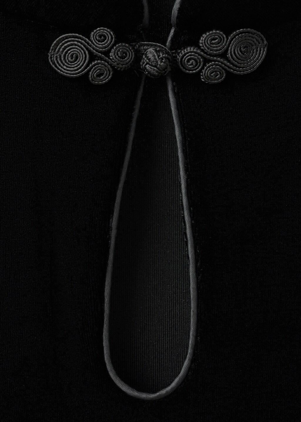 Black Velvet Halter-Neck Top With Toggle, Black, medium